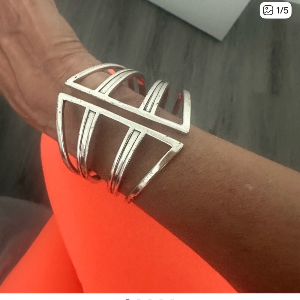 Jenny Bird Geometric Silver Cuff Bracelet